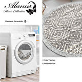 Dekoreko Kaymaz Taban Djt Mutfak Halısı Trend Saçaklı Yuvarlak İskandinav F5087