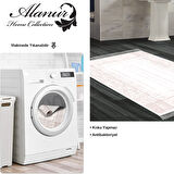 Dekoreko Kaymaz Taban Djt Banyo Halısı Trend Saçaklı Modern M5076