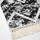 Dekoreko Kaymaz Taban Djt Mutfak Halısı Yıldız Deri Saçaklı İskandinav F5128