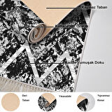 Dekoreko Kaymaz Taban Djt Mutfak Halısı Yıldız Deri Saçaklı İskandinav F5128