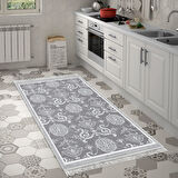 Dekoreko Kaymaz Taban Djt Mutfak Halısı Star Pamuk Saçaklı Modern 1861M