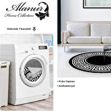 Dekoreko Kaymaz Taban Djt Salon Halısı Trend Saçaklı Yuvarlak Modern 608M