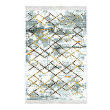 Dekoreko Kaymaz Taban Djt Salon Halısı Star Pamuk Saçaklı Modern M5026