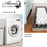 Dekoreko Kaymaz Taban Djt Mutfak Halısı Yıldız Deri Saçaklı Modern M5129