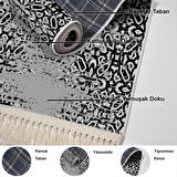 Dekoreko Kaymaz Taban Djt Mutfak Halısı Star Pamuk Saçaklı İskandinav Mu123