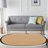 Alanur Home Kaymaz Taban Djt Banyo Mutfak Salon Halı  Trend Saçaklı Oval Dokuma Desen E5001