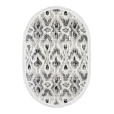 Dekoreko Kaymaz Taban Djt Mutfak Halısı Yıldız Deri Saçaklı Oval İskandinav F5136