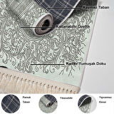 Dekoreko Kaymaz Taban Djt Mutfak Halısı Star Pamuk Saçaklı Modern 1488