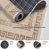 Dekoreko Kaymaz Taban Djt Banyo Halısı Star Pamuk Modern F5036