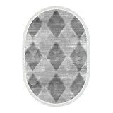 Dekoreko Kaymaz Taban Djt Salon Halısı Trend Saçaklı Oval İskandinav F5131