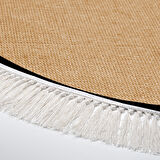 Alanur Home Kaymaz Taban Djt Banyo Mutfak Salon Halı  Trend Saçaklı Yuvarlak Dokuma Desen E5001