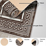 Dekoreko Kaymaz Taban Djt Mutfak Halısı Yıldız Deri Saçaklı Modern 651M