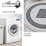 Dekoreko Kaymaz Taban Djt Mutfak Halısı Star Pamuk Saçaklı Yuvarlak Modern 656M