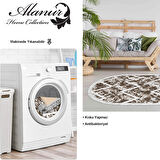 Dekoreko Kaymaz Taban Djt Salon Halısı Yıldız Deri Saçaklı Oval İskandinav F5128