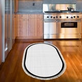 Alanur Home Kaymaz Taban Djt Banyo Mutfak Salon Halı  Trend Saçaklı Oval Dokuma Desen E5007