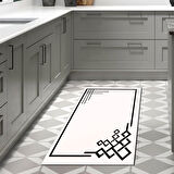 Dekoreko Kaymaz Taban Djt Mutfak Halısı Yıldız Deri Modern 1919