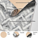 Dekoreko Kaymaz Taban Djt Mutfak Halısı Yıldız Deri İskandinav F5124