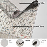 Dekoreko Kaymaz Taban Djt Salon Halısı Trend Saçaklı İskandinav F5079