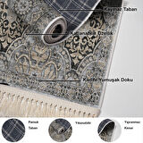 Dekoreko Kaymaz Taban Djt Salon Halısı Star Pamuk Saçaklı Modern 659M