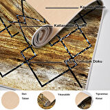 Dekoreko Kaymaz Taban Djt Salon Halısı Yıldız Deri Modern M5006