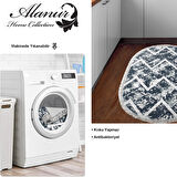 Dekoreko Kaymaz Taban Djt Mutfak Halısı Trend Saçaklı Oval İskandinav F5128