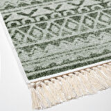 Dekoreko Kaymaz Taban Djt Salon Halısı Yıldız Deri Saçaklı İskandinav F5078