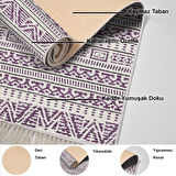 Dekoreko Kaymaz Taban Djt Mutfak Halısı Yıldız Deri Saçaklı İskandinav F5082