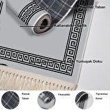 Dekoreko Kaymaz Taban Djt Mutfak Halısı Star Pamuk Saçaklı Modern 656M