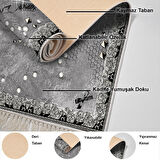 Dekoreko Kaymaz Taban Djt Salon Halısı Yıldız Deri Saçaklı Modern Mu118