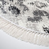 Dekoreko Kaymaz Taban Djt Salon Halısı Trend Saçaklı Oval İskandinav F5136