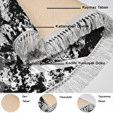 Dekoreko Kaymaz Taban Djt Salon Halısı Yıldız Deri Saçaklı Oval İskandinav F5128