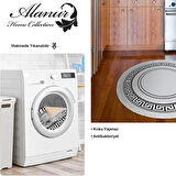 Dekoreko Kaymaz Taban Djt Mutfak Halısı Yıldız Deri Saçaklı Yuvarlak Modern 651M