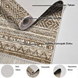 Dekoreko Kaymaz Taban Djt Mutfak Halısı Trend Saçaklı İskandinav F5087