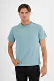 Erkek Yeşil %100 Pamuklu Standart Kalıp T-Shirt  