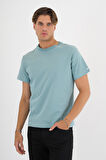 Erkek Yeşil %100 Pamuklu Standart Kalıp T-Shirt  
