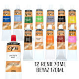 Opus Yağlı Boya 13 Renk 12 Adet 70ml ve 170ml Işık Beyazı Lumesentia White Oil Colour