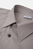 RELAXED FIT SIRT DESEN BASKILI COTON ERKEK GOMLEK GRİ 
