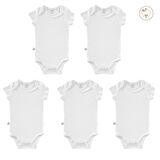 Beyaz Renk Bodysuit Kısa Kollu 5'li Set