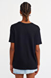 Dilvin Dikiş Detaylı T-shirt Siyah