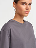 30312 DİLVİN T-SHIRT DEKORATİF DİKİŞLİ BİSİKLET YAKA