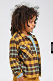 Astarlı Düğmeli Cepli Ekose Desenli Erkek Çocuk Oduncu Gömlek 23141