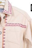 Nakışlı Sivri Yaklı Çift Cepli Düğmeli Kız Çocuk Ceket 5-14 Yaş 24227