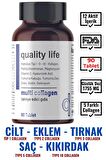Multi Collagen 90 Tablet - Tip 1-2-3-5-10 Kolajen MSM Magnezyum C Vitamini Yumurta Kabuğu Zarı Çinko