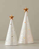 Winter Tree Stoneware Yılbaşı Biblo 9,4x9x20 cm Krem