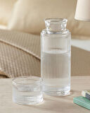 English Home Striped Cam Başucu Sürahi Şeffaf