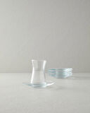 English Home Fitted Cam 6'Lı Çay Tabağı Şeffaf