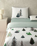English Home Pine Serenity Dijital Baskılı Soft Cotton Çift Kişilik Nevresim Takımı Yeşil