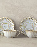 English Home Fiore New Bone China 4 Parça 2 Kişilik Kahve Fincan Takımı Gri