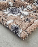 English Home Gardenia Glow Baskılı Sherpa Battaniye Vizon