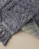 English Home Tassel Check Pamuklu Püsküllü Banyo Paspası Gri